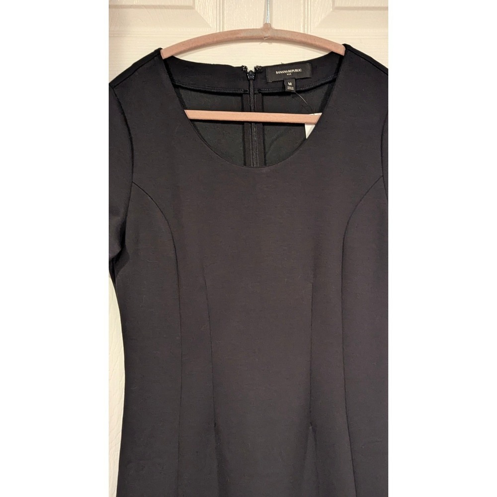 Banana Republic Womens Black Short Sleeve Sheath Ponte Dress Sz M Officewear NWT - Picture 7 of 7
